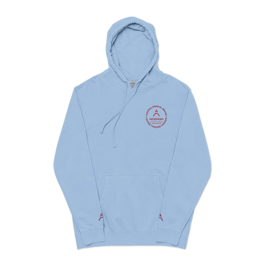 Cozy Unisex Pigment-Dyed Hoodie with Embroidered Design