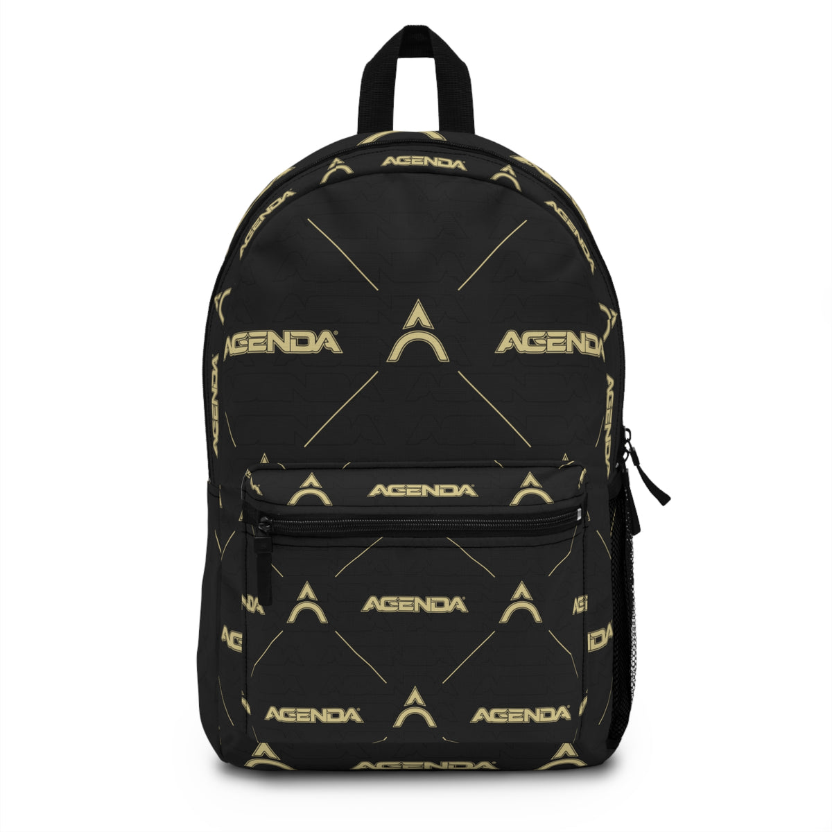 Trendy Black Backpack with 'AGENDA' Design for Everyday Use