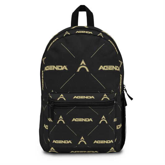 Trendy Black Backpack with 'AGENDA' Design for Everyday Use