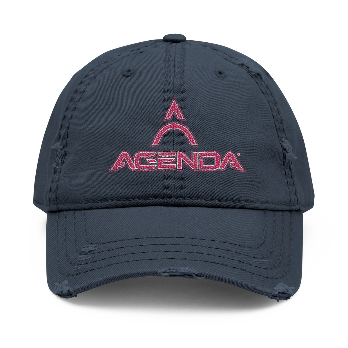 Distressed Dad Hat with AGCENDA Embroidery - Casual Everyday Cap