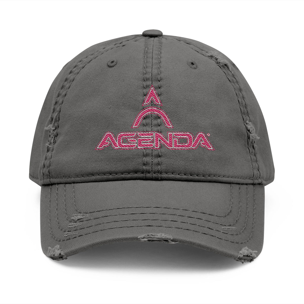 Distressed Dad Hat with AGCENDA Embroidery - Casual Everyday Cap