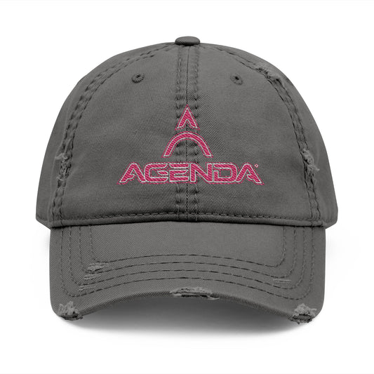 Distressed Dad Hat with AGCENDA Embroidery - Casual Everyday Cap