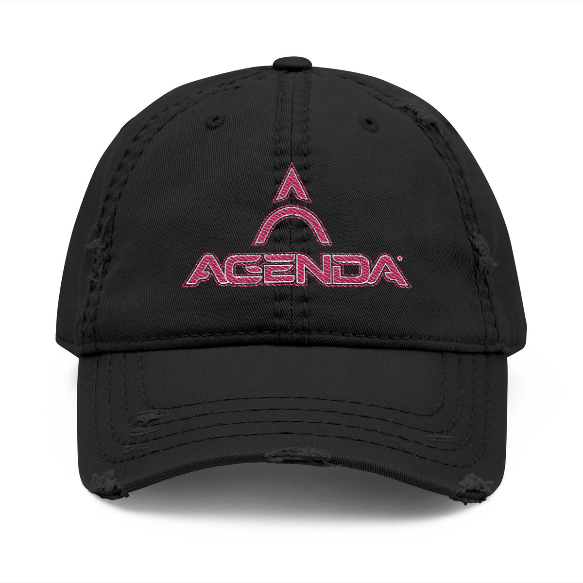 Distressed Dad Hat with AGCENDA Embroidery - Casual Everyday Cap