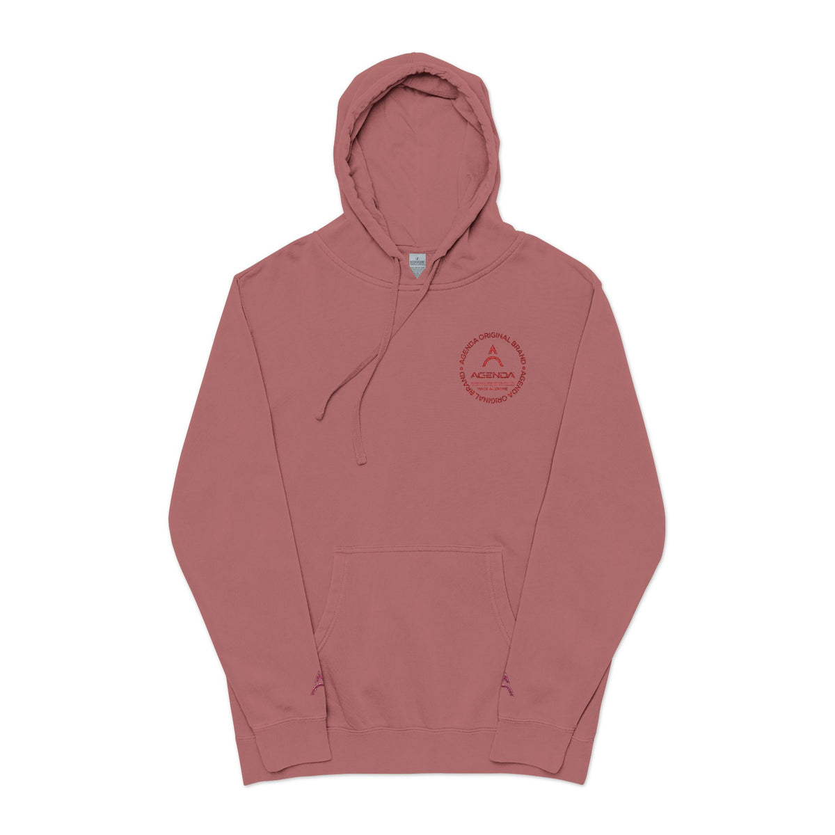 Cozy Unisex Pigment-Dyed Hoodie with Embroidered Design