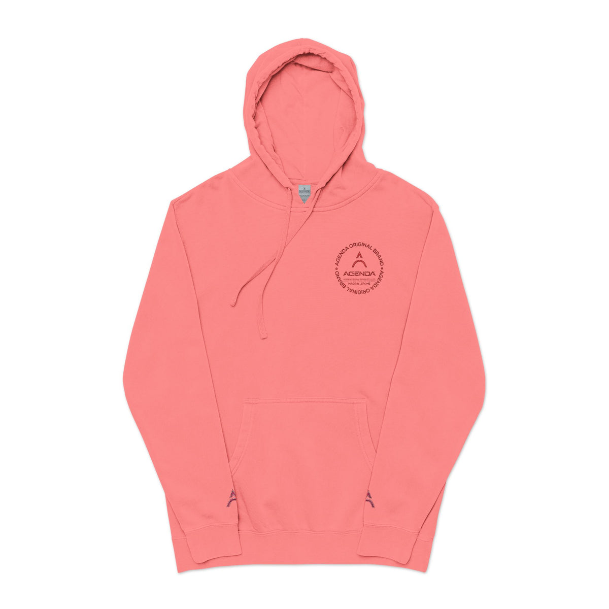 Cozy Unisex Pigment-Dyed Hoodie with Embroidered Design