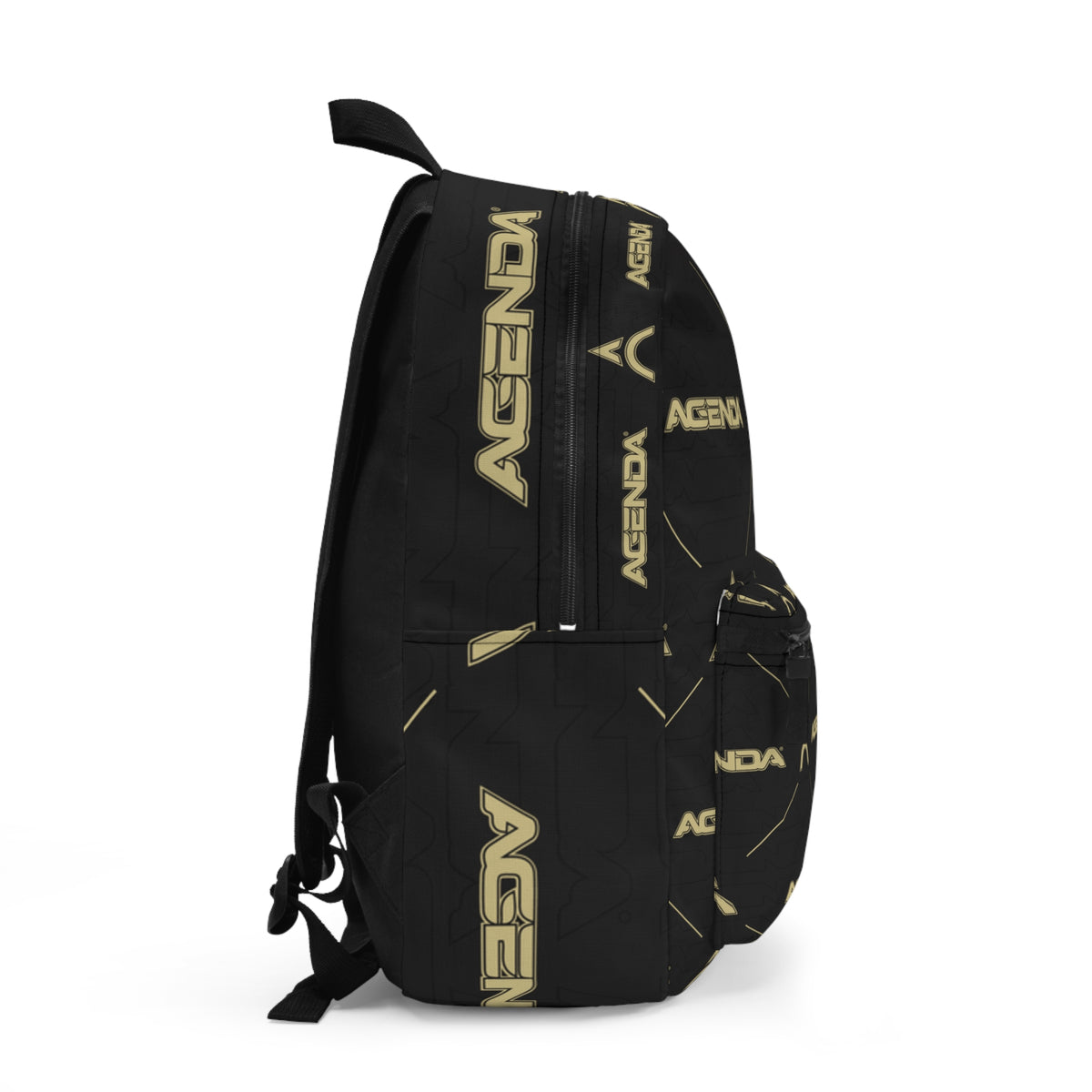 Trendy Black Backpack with 'AGENDA' Design for Everyday Use
