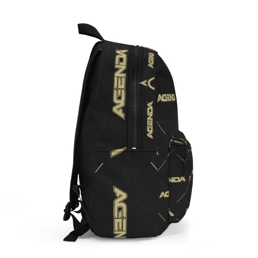 Trendy Black Backpack with 'AGENDA' Design for Everyday Use