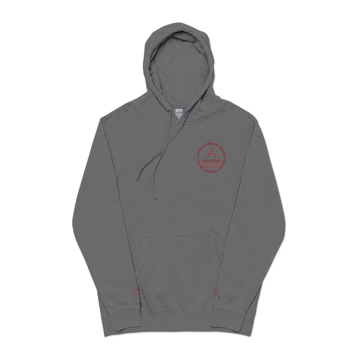 Cozy Unisex Pigment-Dyed Hoodie with Embroidered Design