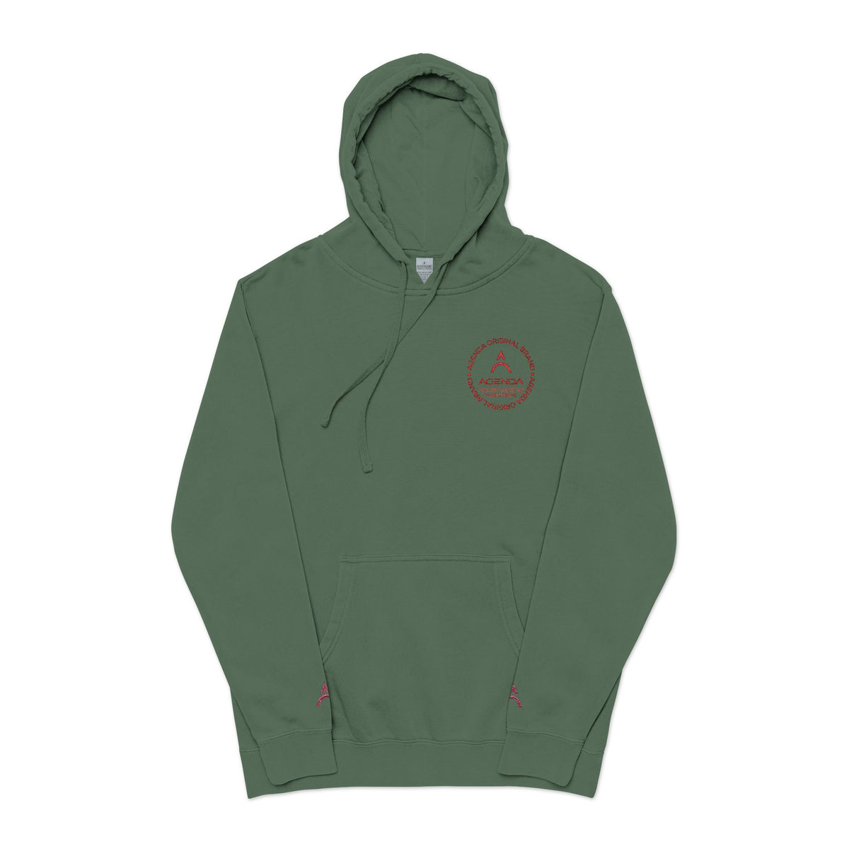 Cozy Unisex Pigment-Dyed Hoodie with Embroidered Design